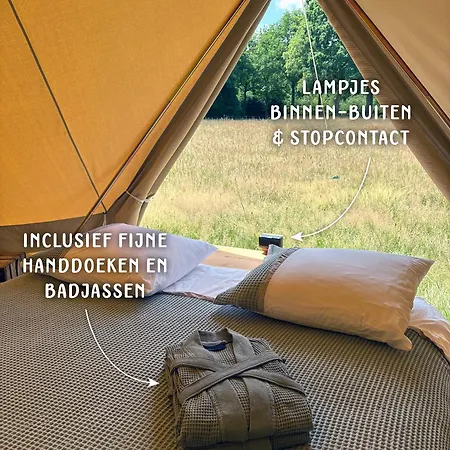 אוהל מפואר Boutique Tent Bij Laaken Op Unieke Plek In Het Met Luxe Bed פורדן
